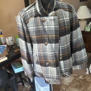 Plaid Double-Breasted womans Jacket